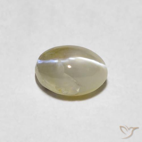 0.41ct Naturel Jaune clair Oeil de Chat Chrysobéryl, ovale, Translucide