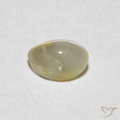Oeil de Chat Chrysobéryl Jaune clair naturelle ovale, 0.41 ct, Translucide