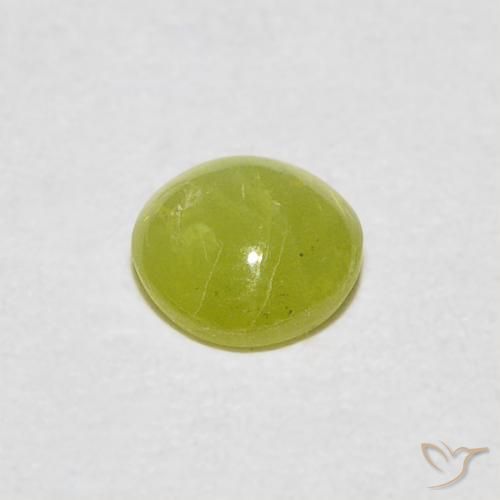 Oeil de Chat Chrysobéryl Jaune moyen naturelle ovale, 0.31 ct, Translucide