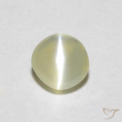 0.29ct Naturel Jaune clair Oeil de Chat Chrysobéryl, Tour, Translucide