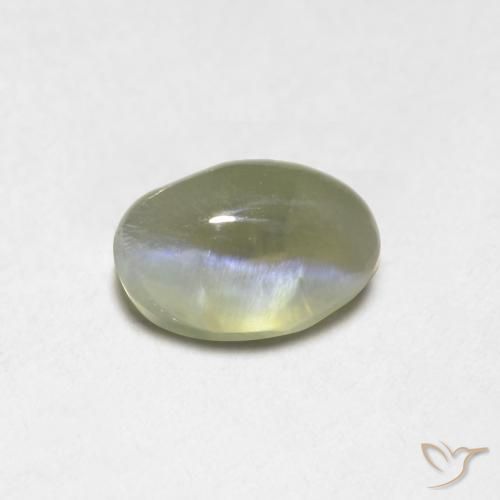Oeil de Chat Chrysobéryl Jaune clair naturelle ovale, 0.87 ct, Translucide