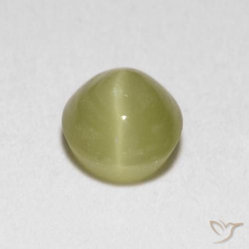 Chrysoberyl cat's eye jaune naturelle coupe ovale, 0,40 ct, translucide