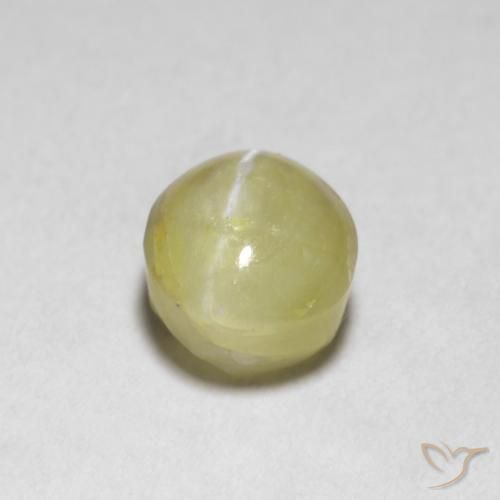 Oeil de Chat Chrysobéryl Jaune banane naturelle ovale, 1.18 ct, Translucide