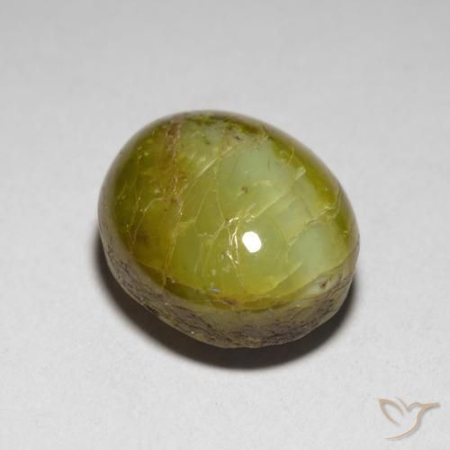 Oeil de Chat Chrysobéryl Jaune citron naturelle ovale, 7.76 ct, Translucide