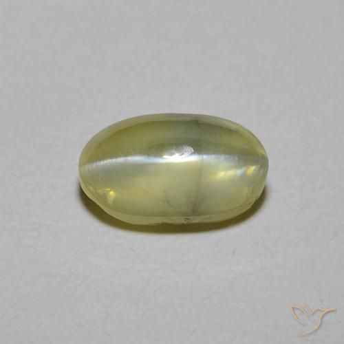 1.34ct Naturel Jaune moyen Oeil de Chat Chrysobéryl, ovale, Translucide