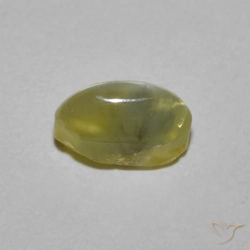 Oeil de Chat Chrysobéryl Jaune moyen naturelle ovale, 1.34 ct, Translucide