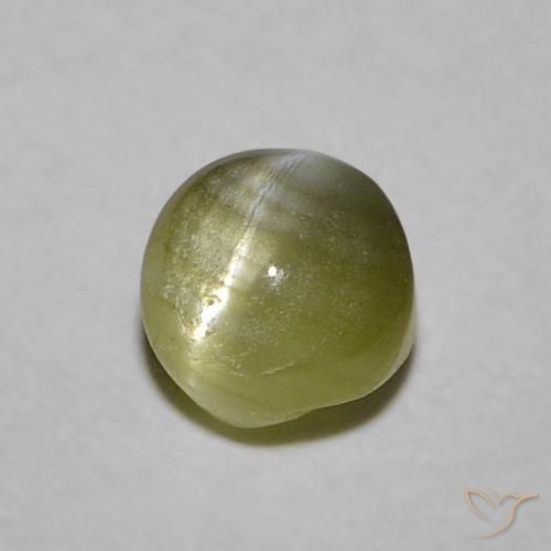 Oeil de Chat Chrysobéryl Vert jaunâtre naturelle Tour, 0.52 ct, Translucide