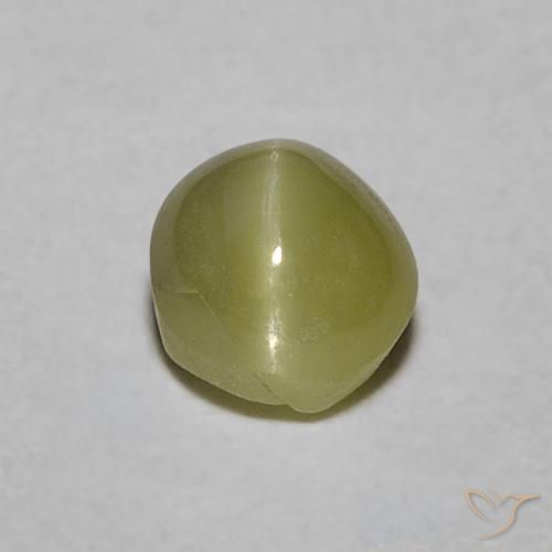 0.52ct Naturel Vert jaunâtre Oeil de Chat Chrysobéryl, ovale, Translucide