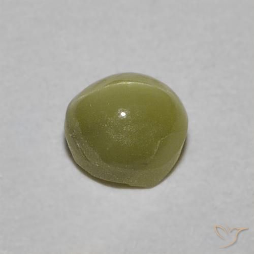 Oeil de Chat Chrysobéryl Vert jaunâtre naturelle ovale, 0.52 ct, Translucide