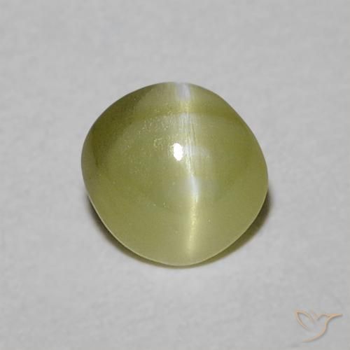 0.47ct Naturel Vert jaunâtre Oeil de Chat Chrysobéryl, ovale, Translucide