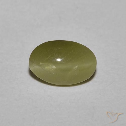 0.54ct Naturel Vert jaunâtre Oeil de Chat Chrysobéryl, ovale, Translucide