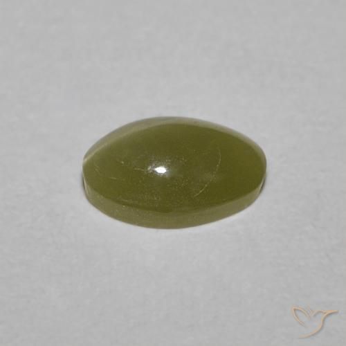 Oeil de Chat Chrysobéryl Vert jaunâtre naturelle ovale, 0.54 ct, Translucide
