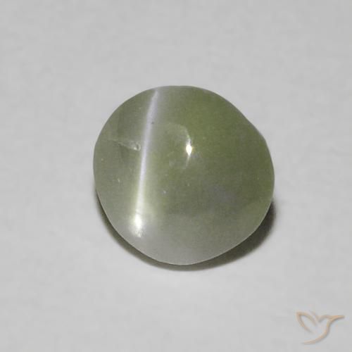 Oeil de Chat Chrysobéryl Vert grisâtre naturelle ovale, 0.55 ct, Translucide