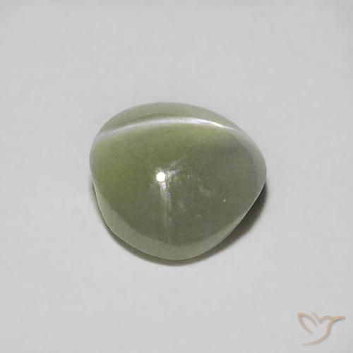 Oeil de Chat Chrysobéryl Vert grisâtre naturelle ovale, 0.55 ct, Translucide