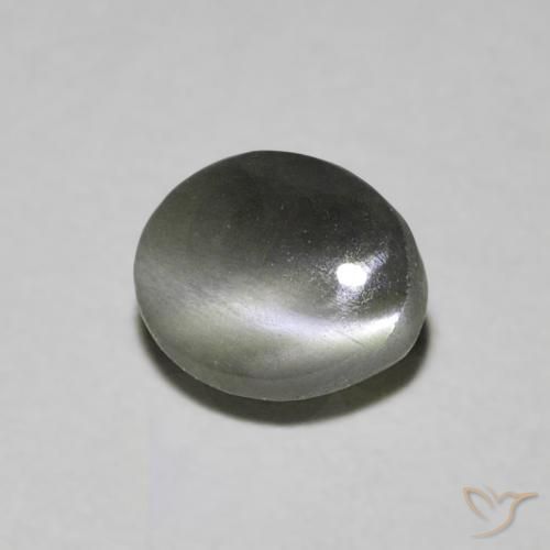 Oeil de Chat Chrysobéryl Gris acier naturelle ovale, 0.94 ct, Translucide