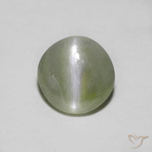 0.39ct Naturel Vert terreux Oeil de Chat Chrysobéryl, Tour, Translucide