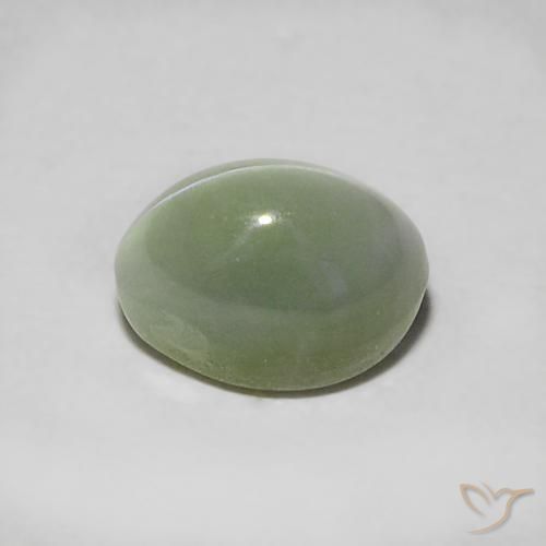 Chrysoberyl cat's eye vert naturelle coupe ovale, 0,90 ct, translucide