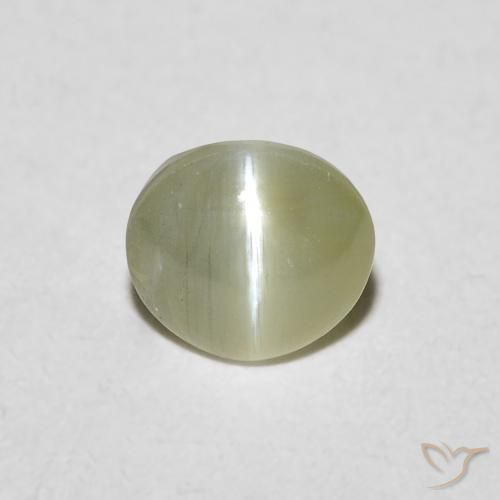 0.72ct Naturel Vert terreux Oeil de Chat Chrysobéryl, ovale, Translucide