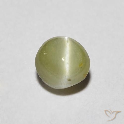 0.48ct Naturel Vert forêt chaud Oeil de Chat Chrysobéryl, ovale, Translucide
