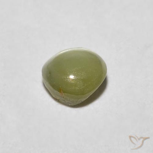 Oeil de Chat Chrysobéryl Vert forêt chaud naturelle ovale, 0.48 ct, Translucide
