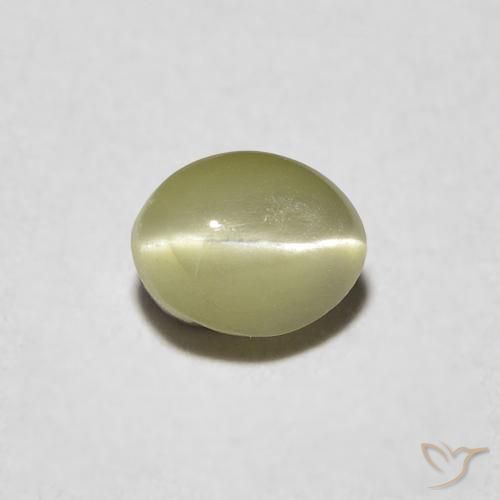 0.39ct Naturel Vert jaunâtre Oeil de Chat Chrysobéryl, ovale, Translucide