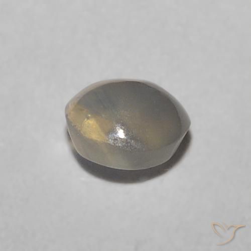 Oeil de Chat Chrysobéryl Gris très clair naturelle ovale, 0.32 ct, Translucide