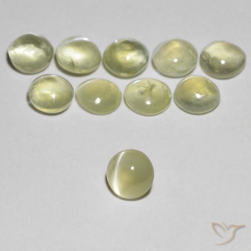 Oeil de Chat Chrysobéryl Jaune clair naturelle Tour, 0.37 ct, Transparent