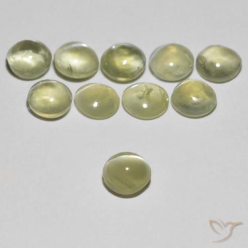 Oeil de Chat Chrysobéryl Jaune clair naturelle Tour, 0.37 ct, Transparent