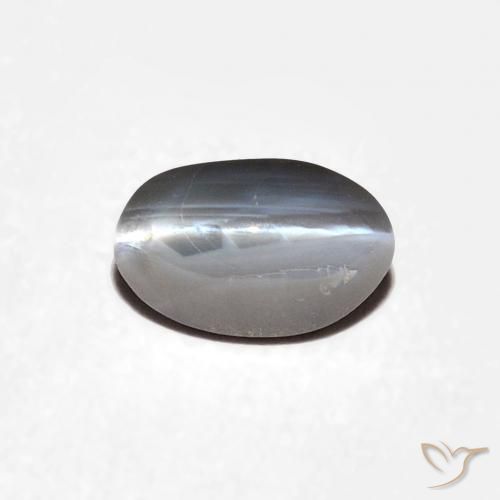 0.70ct Naturel Gris moyen Oeil de Chat Chrysobéryl, ovale, Opaque