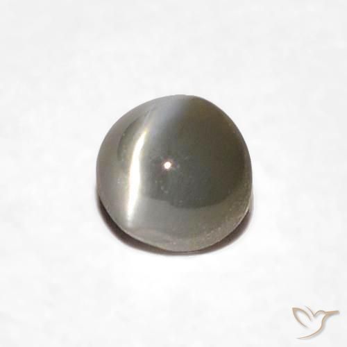 Oeil de Chat Chrysobéryl Gris moyen naturelle ovale, 0.39 ct, Opaque