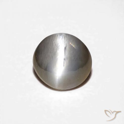 0.50ct Naturel Gris très clair Oeil de Chat Chrysobéryl, ovale, Opaque