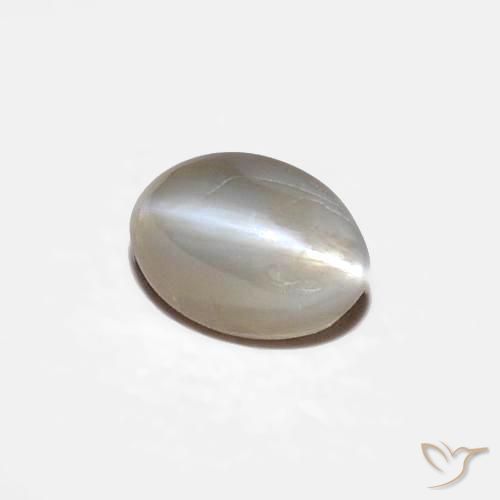 0.34ct Naturel Gris très clair Oeil de Chat Chrysobéryl, ovale, Opaque