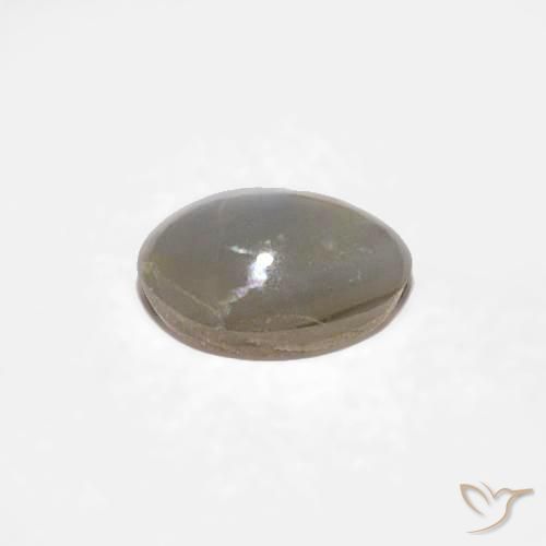 Oeil de Chat Chrysobéryl Gris très clair naturelle ovale, 0.34 ct, Opaque