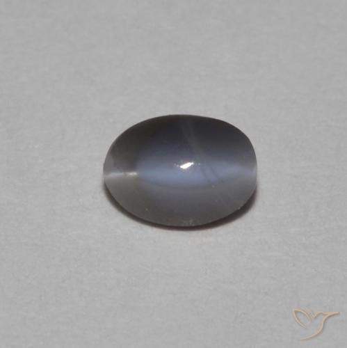 0.25ct Naturel Gris argent Oeil de Chat Chrysobéryl, ovale, Opaque