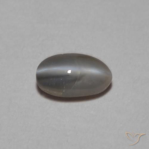 0.26ct Naturel Gris argent Oeil de Chat Chrysobéryl, ovale, Opaque