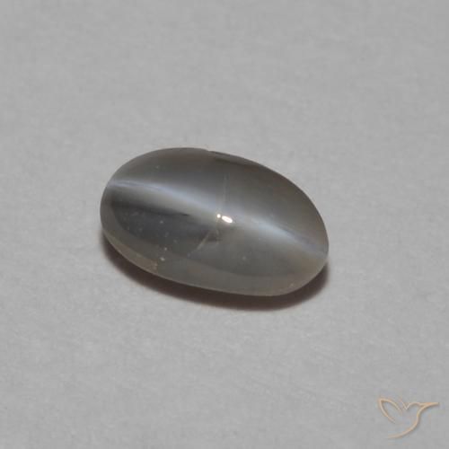 Oeil de Chat Chrysobéryl Gris argent naturelle ovale, 0.26 ct, Opaque