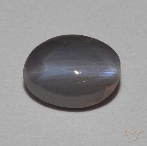 0.62ct Naturel Gris moyen Oeil de Chat Chrysobéryl, ovale, Opaque
