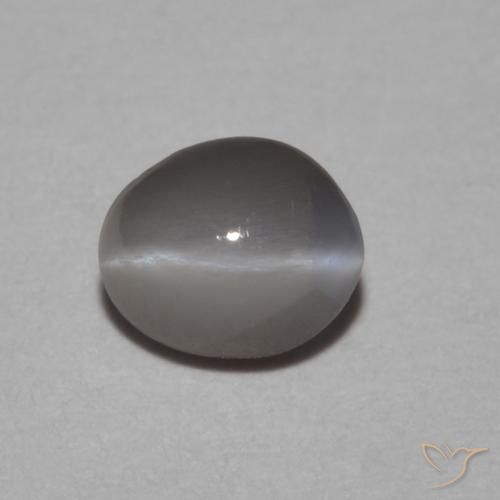 0.53ct Naturel Medium Dark-Grey Oeil de Chat Chrysobéryl, ovale, Opaque