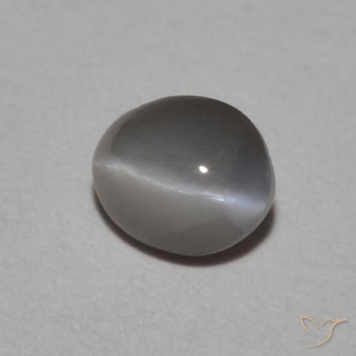 Oeil de Chat Chrysobéryl Medium Dark-Grey naturelle ovale, 0.53 ct, Opaque