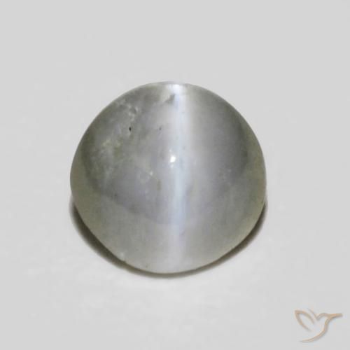 0.30ct Naturel Gris très clair Oeil de Chat Chrysobéryl, ovale, Opaque