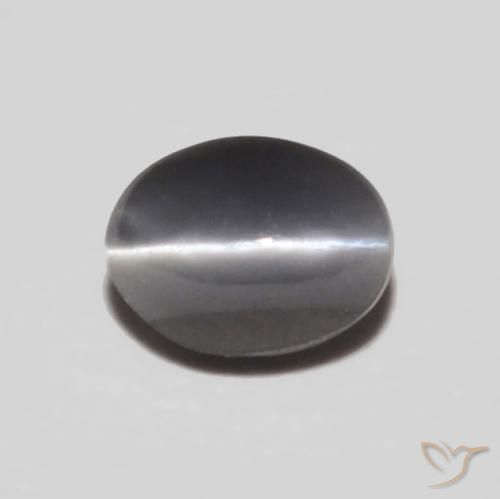 0.30ct Naturel Gris moyen Oeil de Chat Chrysobéryl, ovale, Opaque