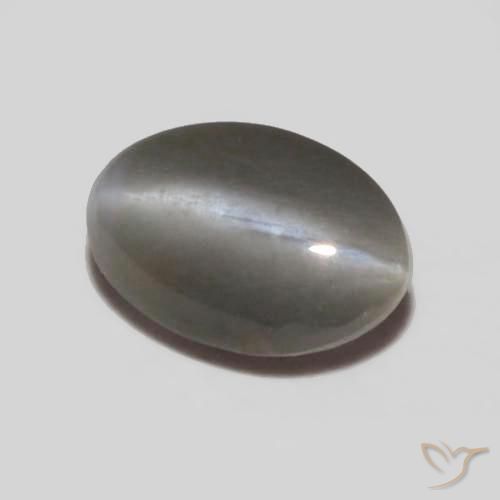 0.25ct Naturel Gris moyen Oeil de Chat Chrysobéryl, ovale, Opaque