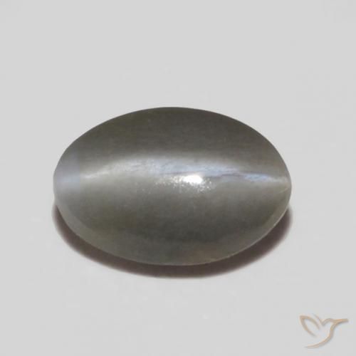 Oeil de Chat Chrysobéryl Gris moyen naturelle ovale, 0.25 ct, Opaque