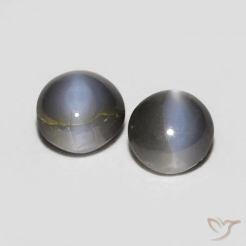 0.34ctw Naturel Gris moyen Oeil de Chat Chrysobéryl, ovale, Opaque