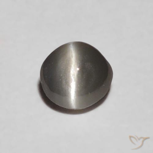 0.16ct Naturel Gris moyen Oeil de Chat Chrysobéryl, ovale, Opaque