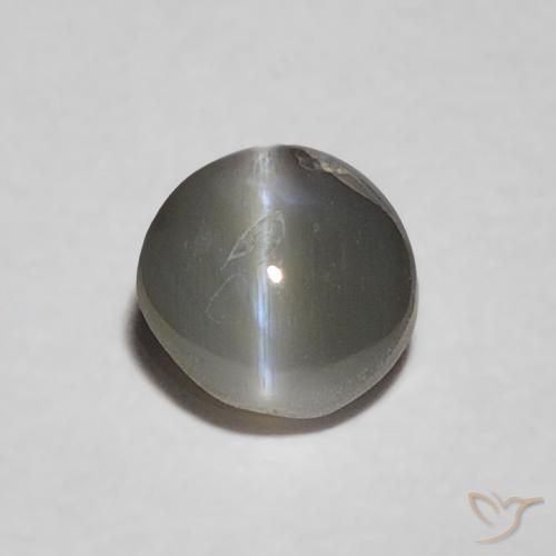 0.37ct Naturel Medium Dark-Gray Oeil de Chat Chrysobéryl, ovale, Opaque