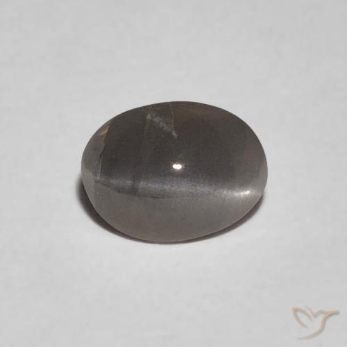 0.47ct Naturel Gris moyen Oeil de Chat Chrysobéryl, ovale, Opaque