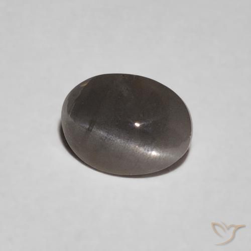 Oeil de Chat Chrysobéryl Gris moyen naturelle ovale, 0.47 ct, Opaque