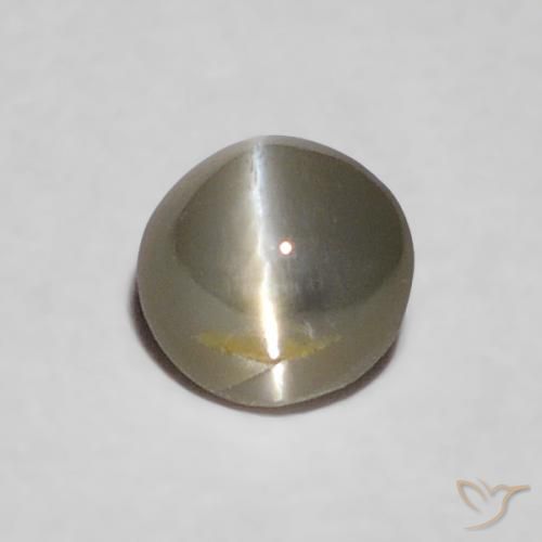 0.20ct Naturel Gris très clair Oeil de Chat Chrysobéryl, ovale, Opaque