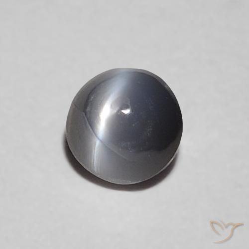 Oeil de Chat Chrysobéryl Gris naturelle ovale, 0.36 ct, Opaque